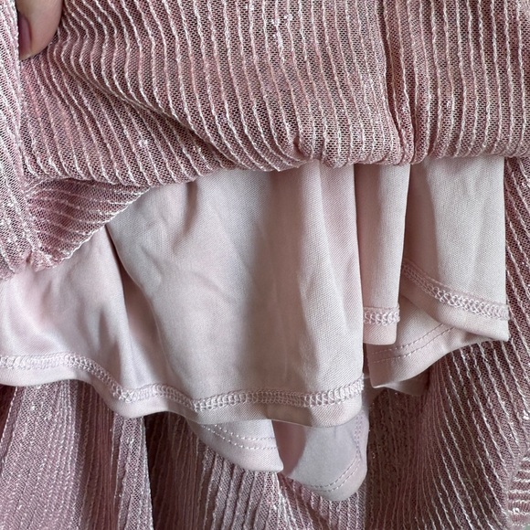 ASOS Nordstrom sequin 90s dress cowl neck slip midi pink homecoming US size 12 - Picture 7 of 12